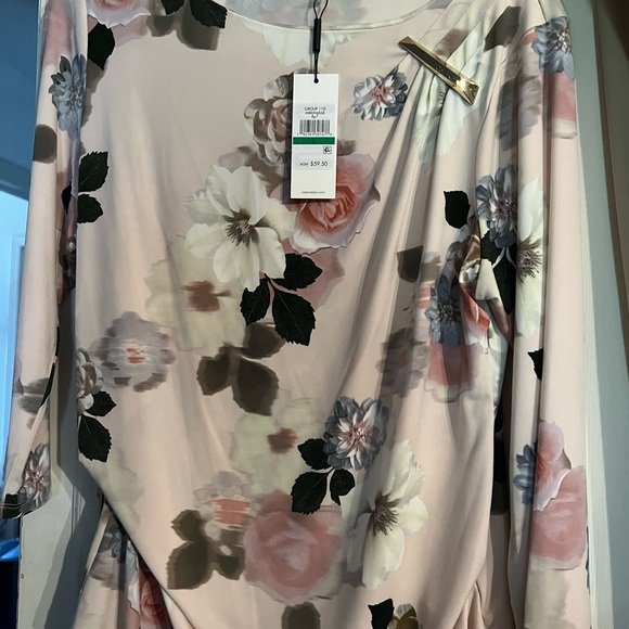 2 New Calvin Klein Beige Slacks-Sz 10 and Anne Klein blouse Size Large - Picture 9 of 10